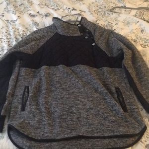 Asymmetrical snap-up fleece